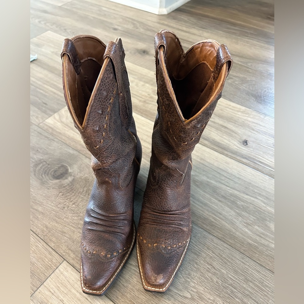 High Quality Brown Leather Cowboy Boots